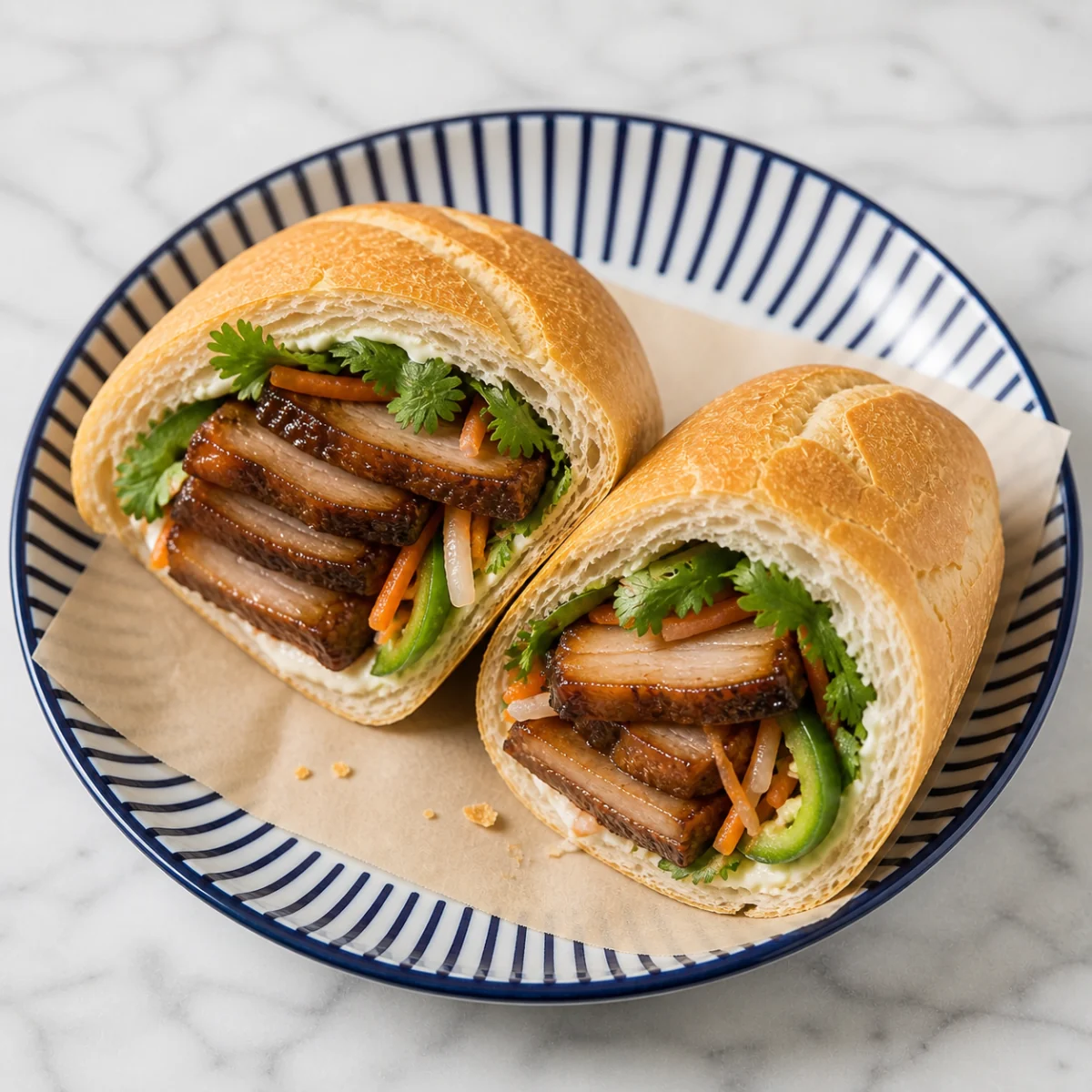 Bánh mì with braised pork belly