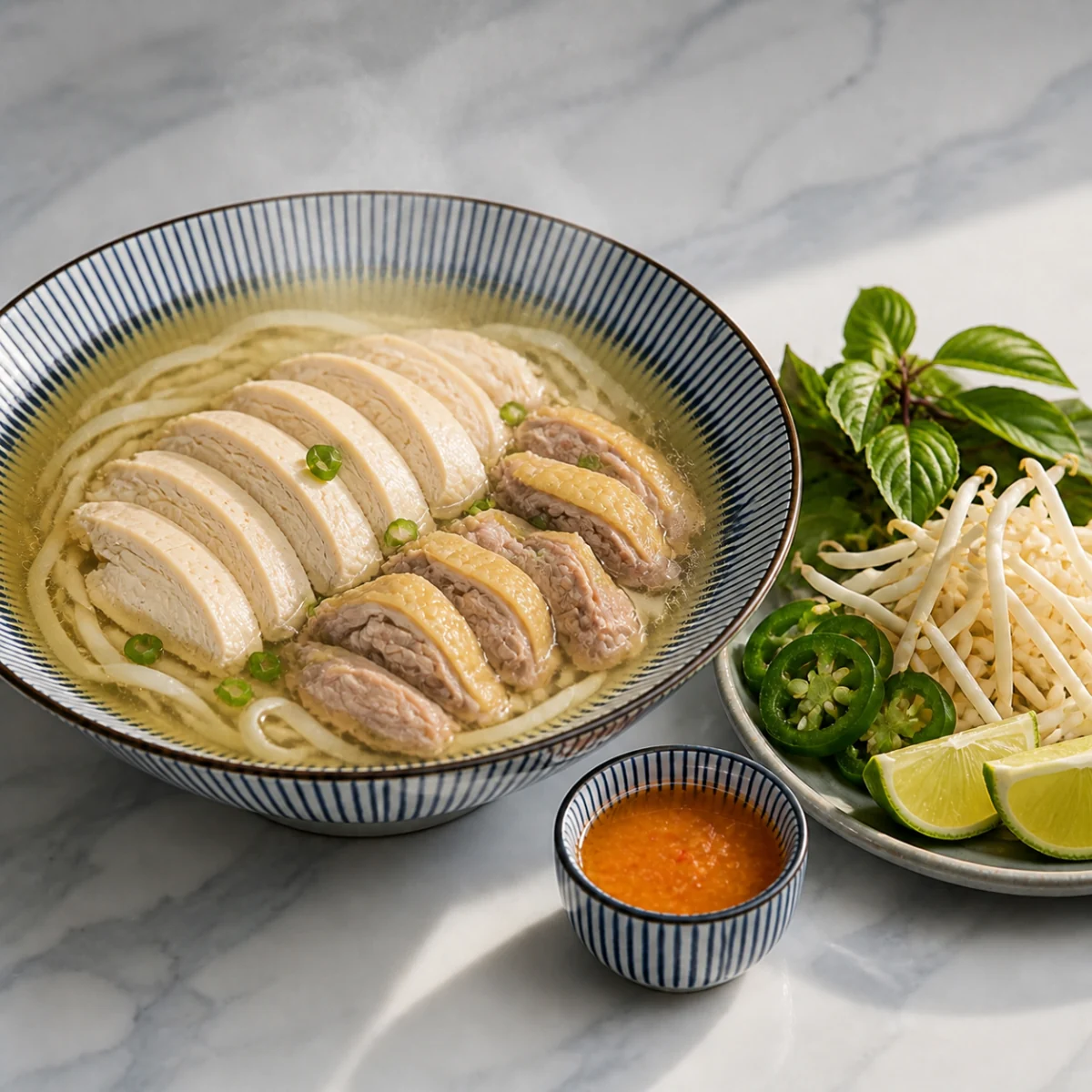 Phở ga with mixed chicken