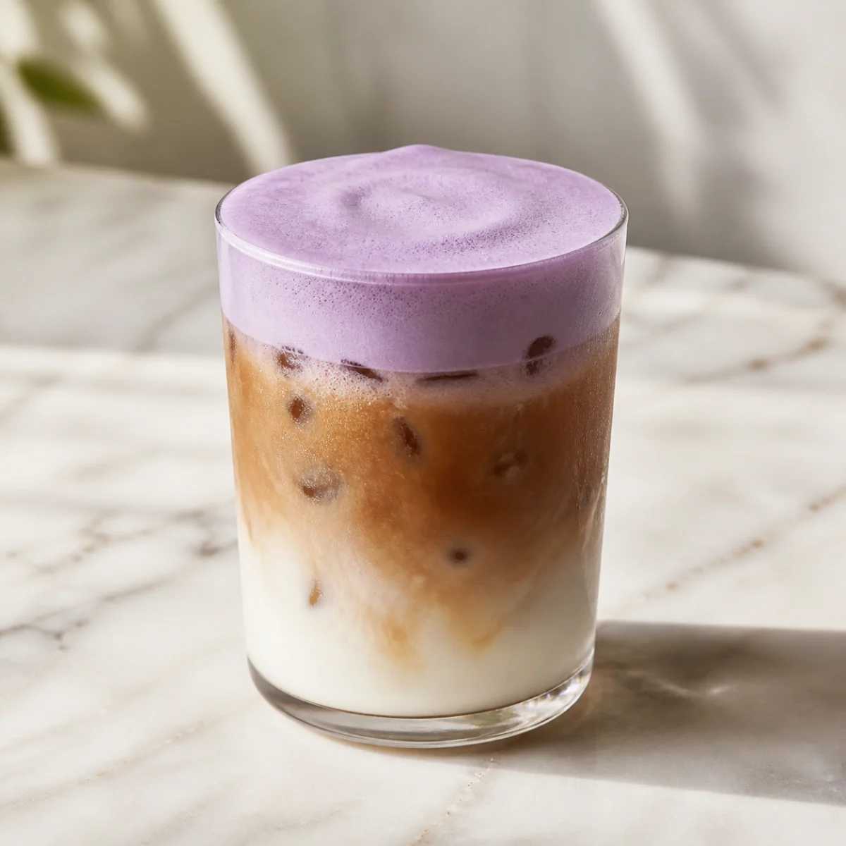 Iced ube foam caffè latte